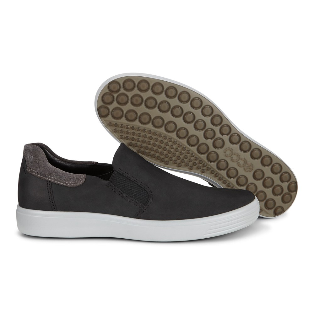 Mens Slip On - ECCO Soft 7 Sneakerss - Black - 4213JQUXR